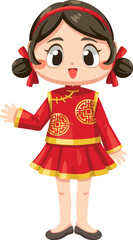 Girl Wearing Cheongsam Clothes