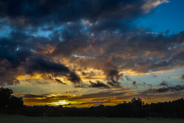 Fototapeta na wymiar Hay Field Sunset