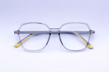 glasses on white background