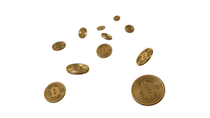 3D render crypto currency bircoin concept idea