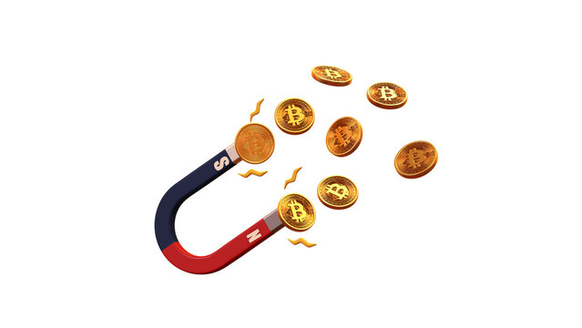 3D render crypto currency bircoin concept idea