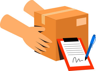 Hands Holding a Package Box Out Illustration