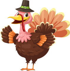 Turkey with Hat for Thanksgiving Decorative Element