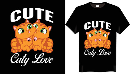 Cute caty love Cat love t shirt design