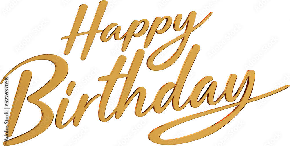 Fototapete 3d rendering element png image text happy birthday