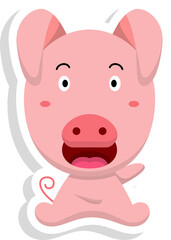 Obraz na płótnie Canvas Cartoon pig illustration