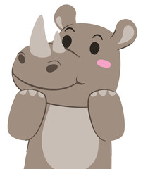 Obraz na płótnie Canvas Cartoon rhinoceros illustration