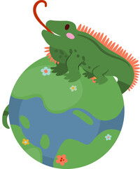 Animal on planet illustration