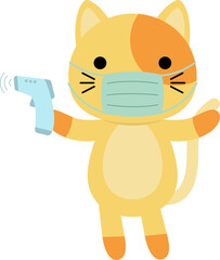 Cat wearing face mask illustration