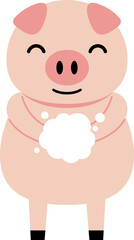 Obraz na płótnie Canvas Pig bathing illustration