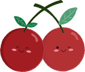 Cherry character couple illustration
