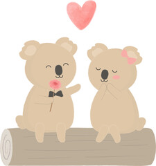 Obraz na płótnie Canvas Koala couple illustration
