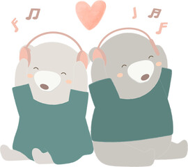 Bear couple illustration