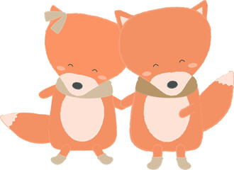 Fox couple illustration