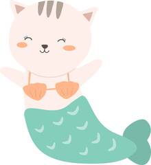 Obraz na płótnie Canvas Cat wearing mermaid costume