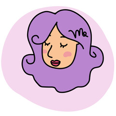 Cute virgo horoscope zodiac cartoon 