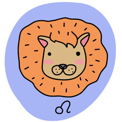 Cute leo horoscope zodiac cartoon 