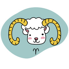 Cute aries horoscope zodiac cartoon 