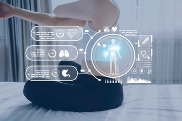 Beautiful fat woman with tape measure She uses her hand to squeeze the excess fat that is isolated on a white background. She wants to lose weight, the concept of surgery and break down fat under the