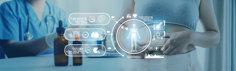 Fat woman hand holding excessive belly fat with measuring tape on white background. Shape up healthy stomach muscle and diet lifestyle to reduce belly concept.