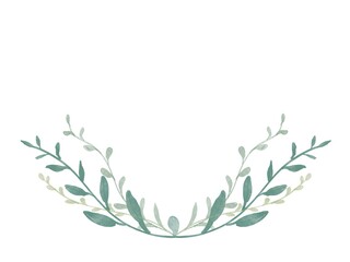 Hand drawn vector floral wreath with leaves for decorative elements for design.