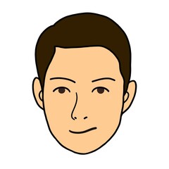 Man face flat design illustration on white background.