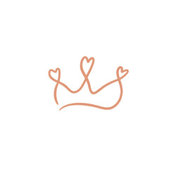 heart crown line art