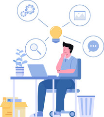 People work from home illustration