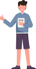 Man holding smartphone illustration