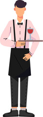 Waiter character illustration