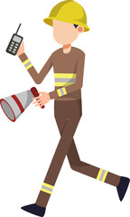 Firefighter character illustration