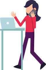 Woman working on laptop