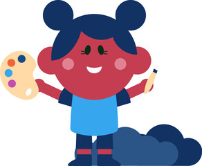 Student studying art