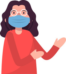 People avatar in medical mask