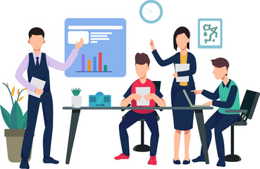 Cartoon business team character