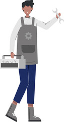 Professional auto mechanic character