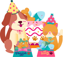 Obraz na płótnie Canvas Dog has birthday party