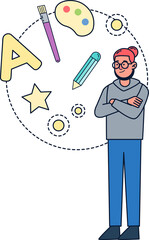 Graphic designer creating artwork