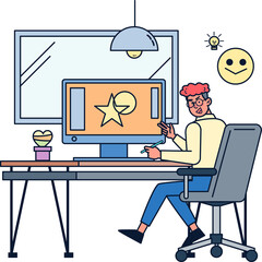 Graphic designer creating artwork