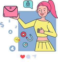 Vlogger live selling products on the Internet