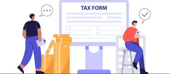 Characters calculating filling tax from