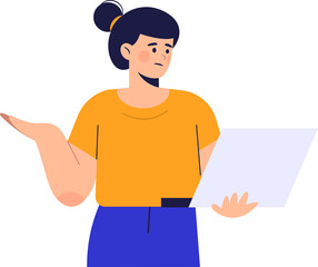 Office worker looking at laptop