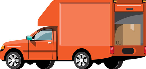 Cartoon box truck illustration