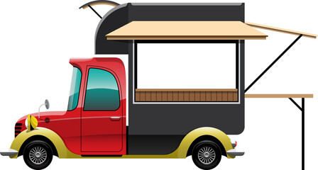 Cartoon food truck vehicle illustration
