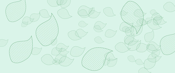 Seamless leaves pattern line art, leaves element, leaves pattern vector design, suitable for background, backdrop, brochure, banner, floral nature banner, beauty banner.