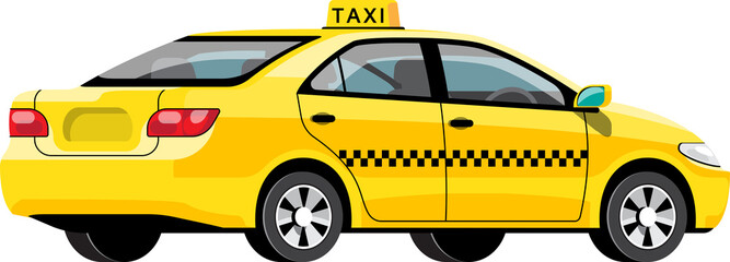 Cartoon taxi illustration - obrazy, fototapety, plakaty