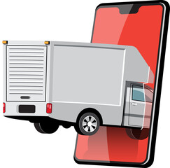 Delivery by van through online smartphone