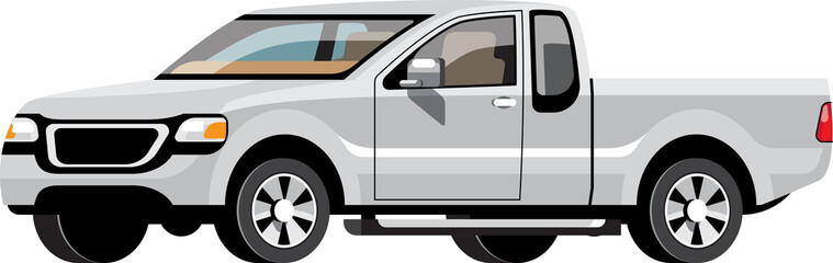 Cartoon pickup truck illustration © Johnstocker