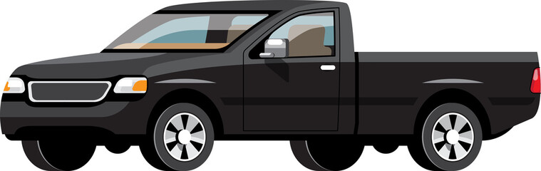 Cartoon pickup truck illustration © Johnstocker