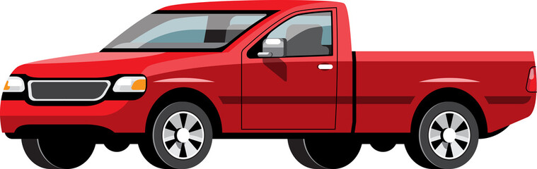 Cartoon pickup truck illustration © Johnstocker